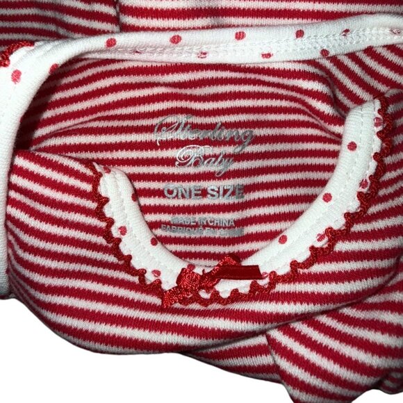 Sterling Baby Striped Gown Red White One Size - Picture 3 of 3